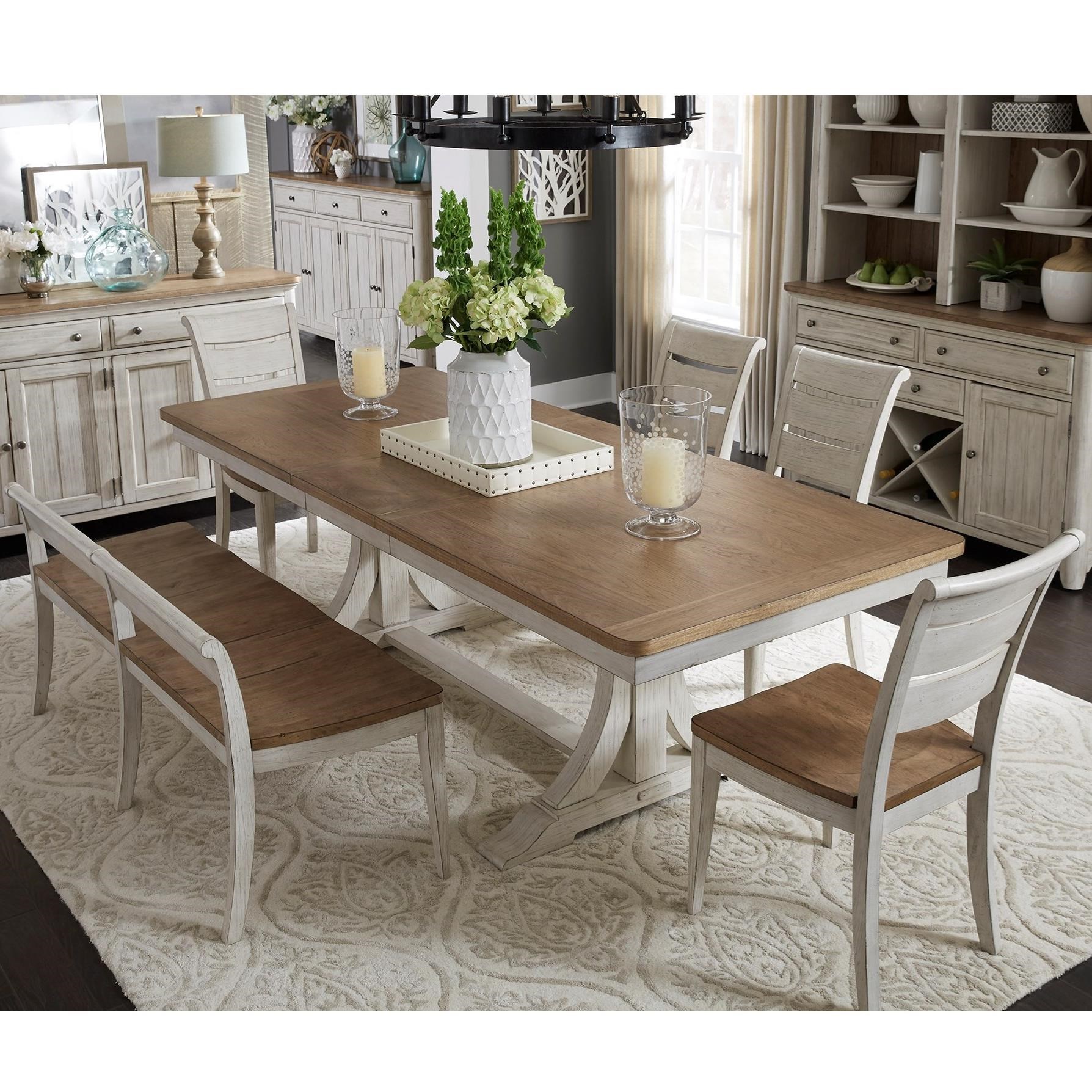 White farmhouse online table set